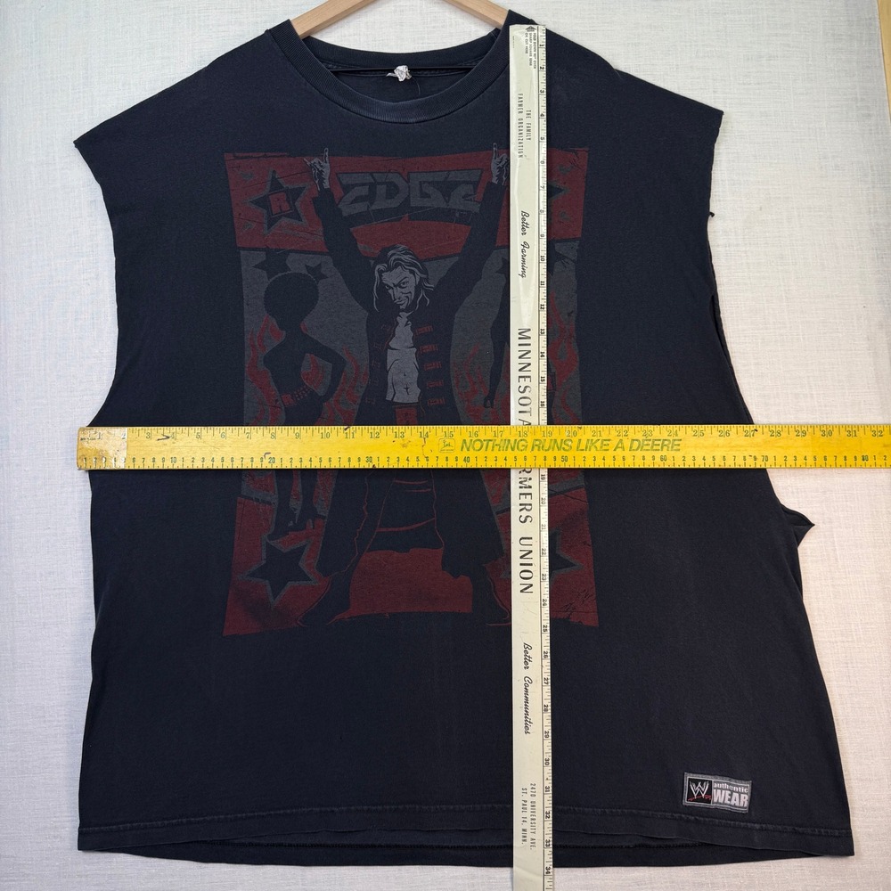 VTG WWE Edge Superstar Shirt Sleeveless 3XL Distressed Tee Men Black Rated R USA - Picture 6 of 8